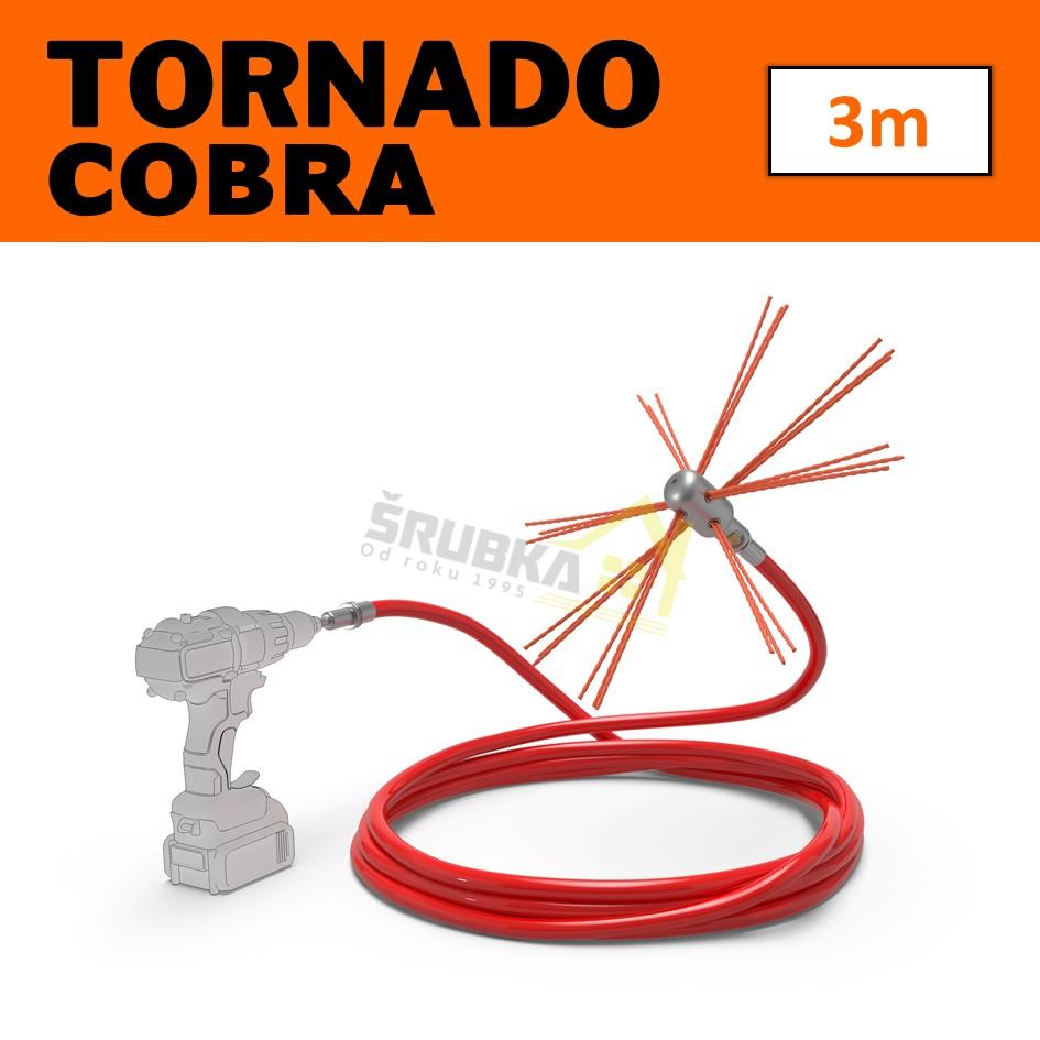 TORNADO COBRA rotační komínový kartáč čistič komína set 3 m