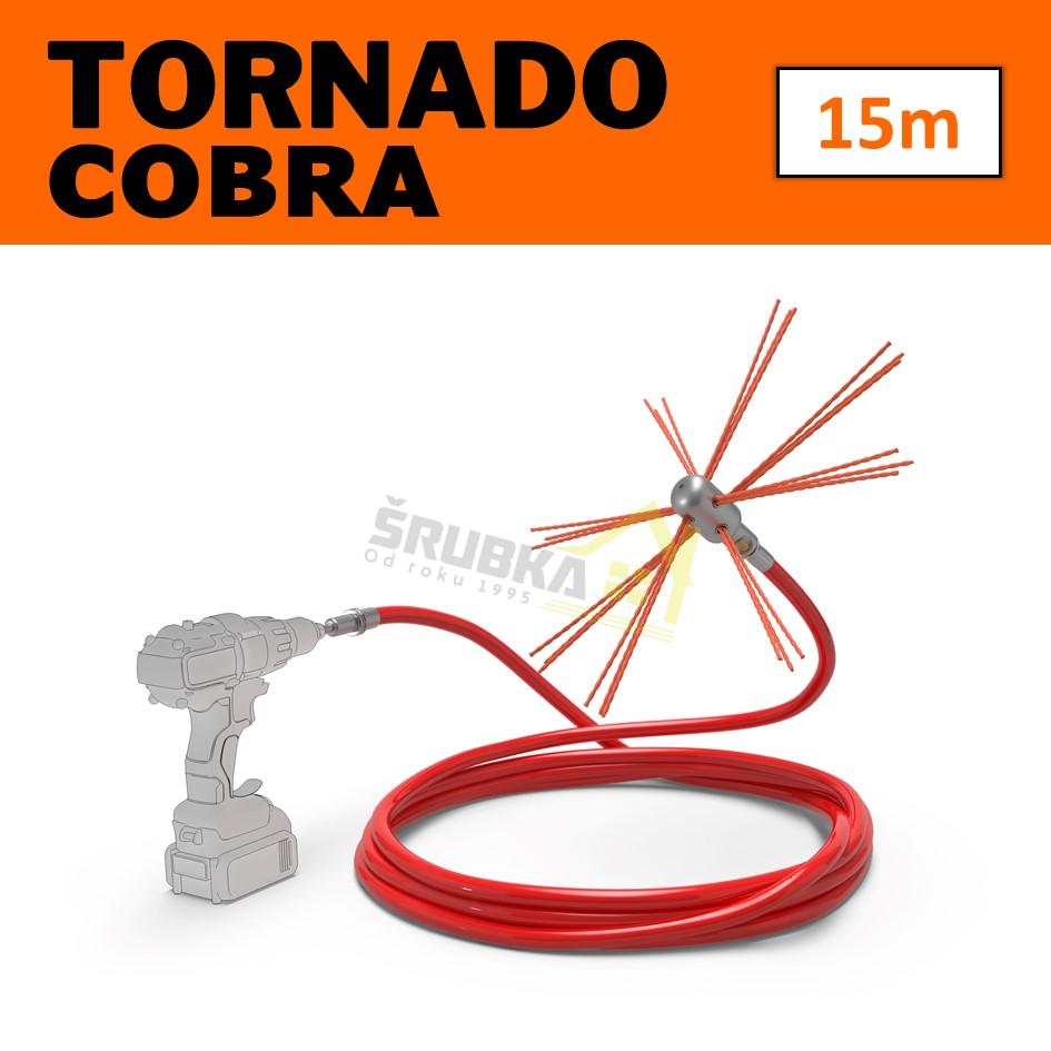 TORNADO COBRA rotační komínový kartáč čistič komína set 15 m